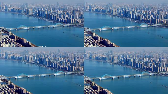 杭州复兴大桥 蓝色钱塘江
