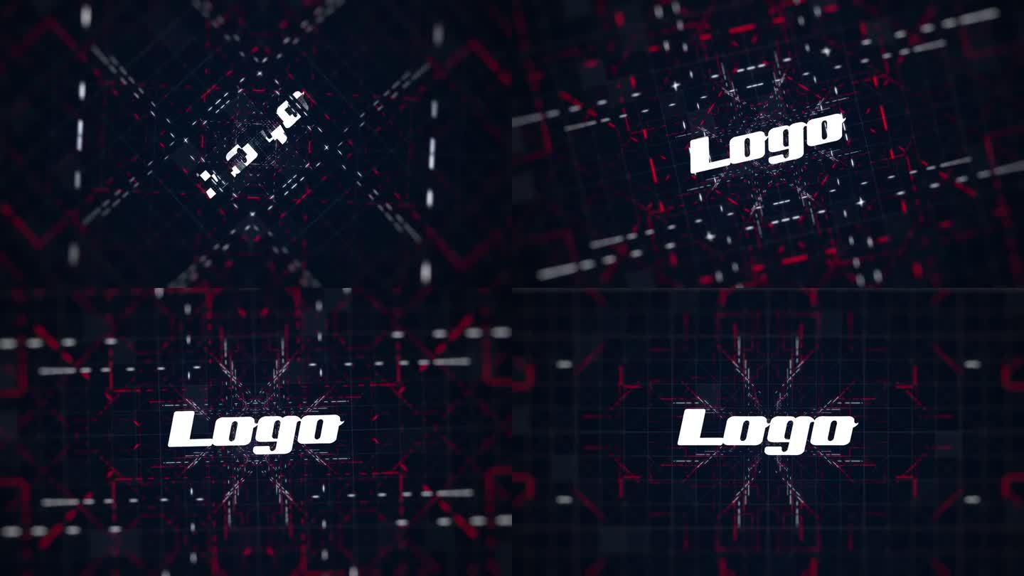 抽象数码科技风格logo文字片头