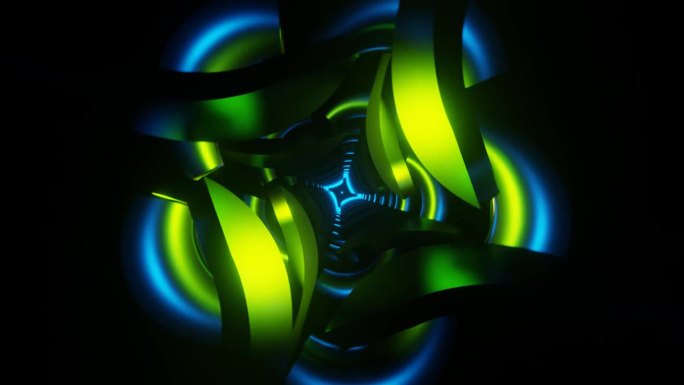 催眠舞蹈的多色霓虹灯脉冲在脉动VJ循环。
