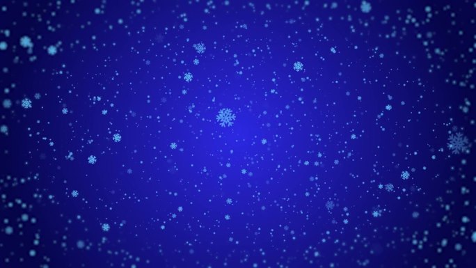 4K雪粒子蓝色背景
