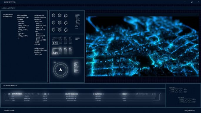 未来应用扫描城市全息科技城市科技大屏科技
