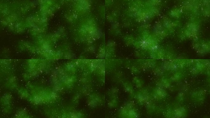 迷人的数字艺术品天上的绿色空间与星星