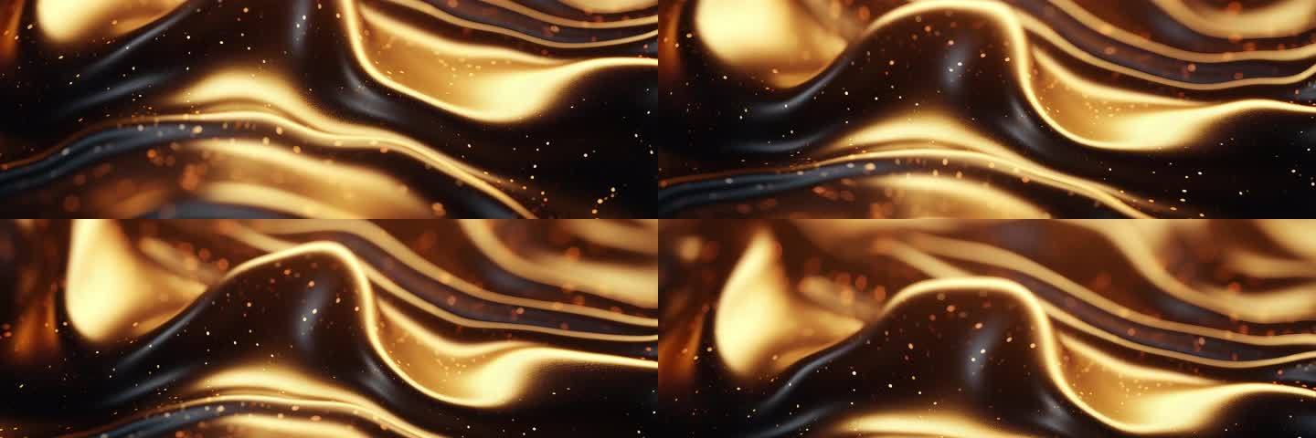 6K金色水质流体 液体波浪