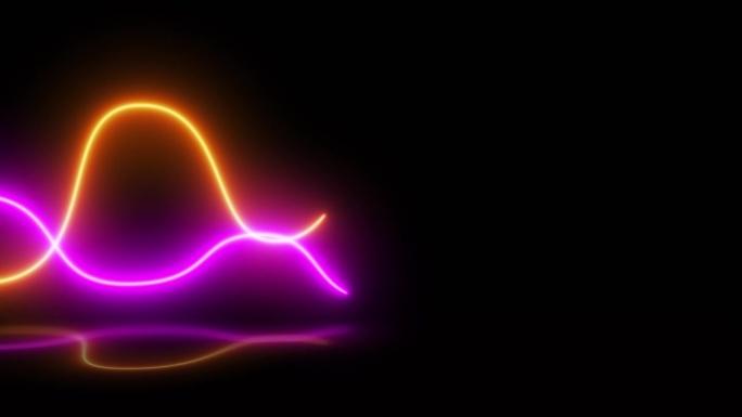 抽象美丽的箭头霓虹线发光动画在4K。