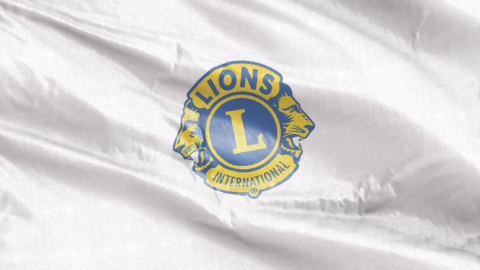 国际狮子会 旗帜飘扬 特写素材