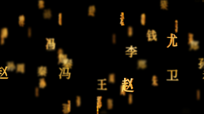 百家姓传统文化文字动画循环背景