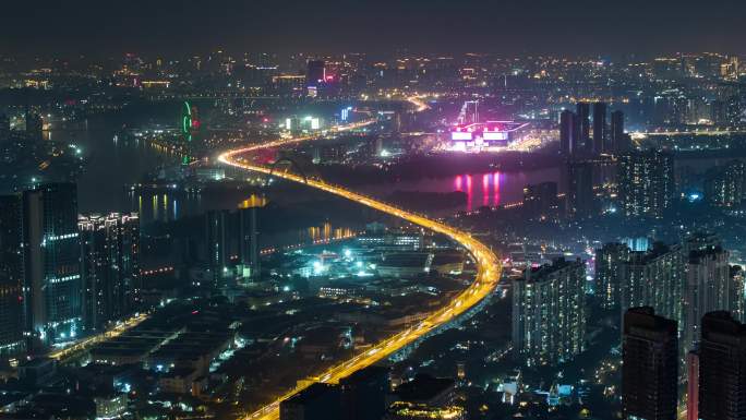 【商用4K】航拍广州海珠区丫髻沙大桥夜景