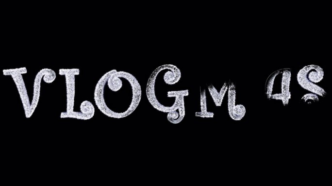 Vlogmas圣诞动画介绍文字标题圣诞霜字体与alpha通道。