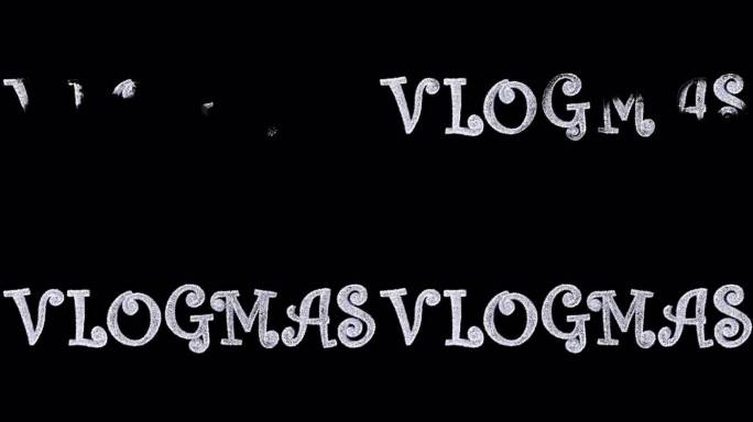 Vlogmas圣诞动画介绍文字标题圣诞霜字体与alpha通道。