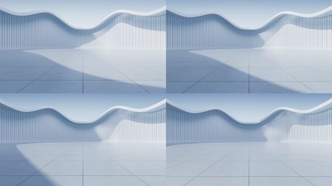 创意简约曲线建筑背景3D渲染