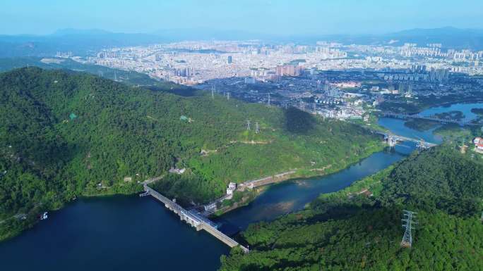 [4K]航拍素材.河源新丰江水库大坝