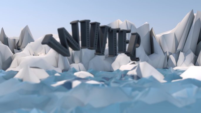 冰雪冬季唯美冰川三维logo片头c4d