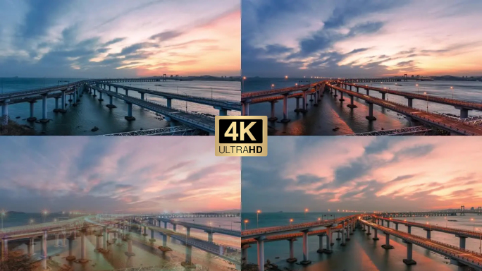 大连星海湾跨海大桥夜色