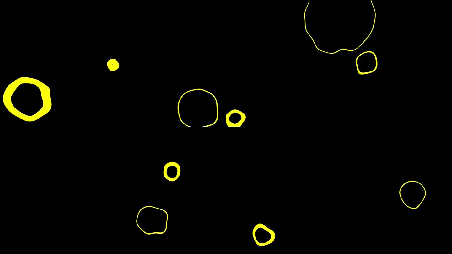 4K抽象冲击波黄色圆圈表面背景