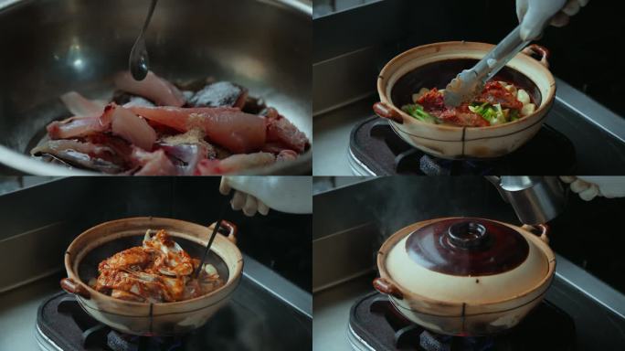砂锅鱼头湘菜传统美食餐饮厨房烹饪调味蒸煮