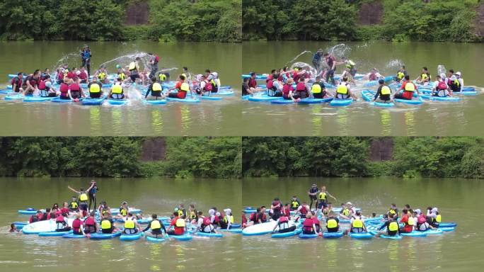 夏天郴州西河风光带五里牌水上运动划船3