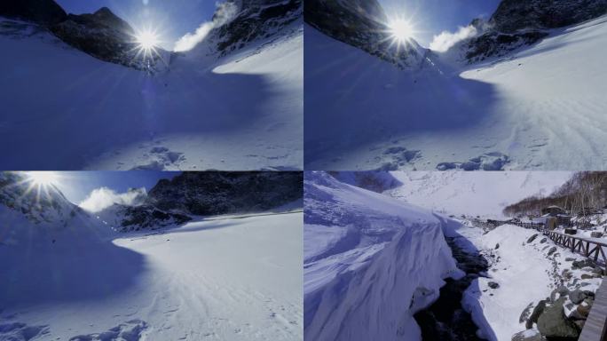 吉林长白山雪景空镜