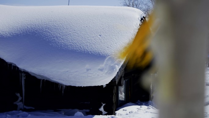 东北吉林农家雪后风景空镜2