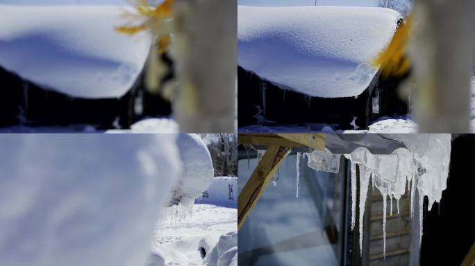 东北吉林农家雪后风景空镜2