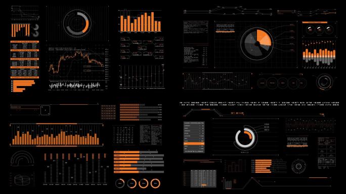 4款HUD黄科技数据元素合集