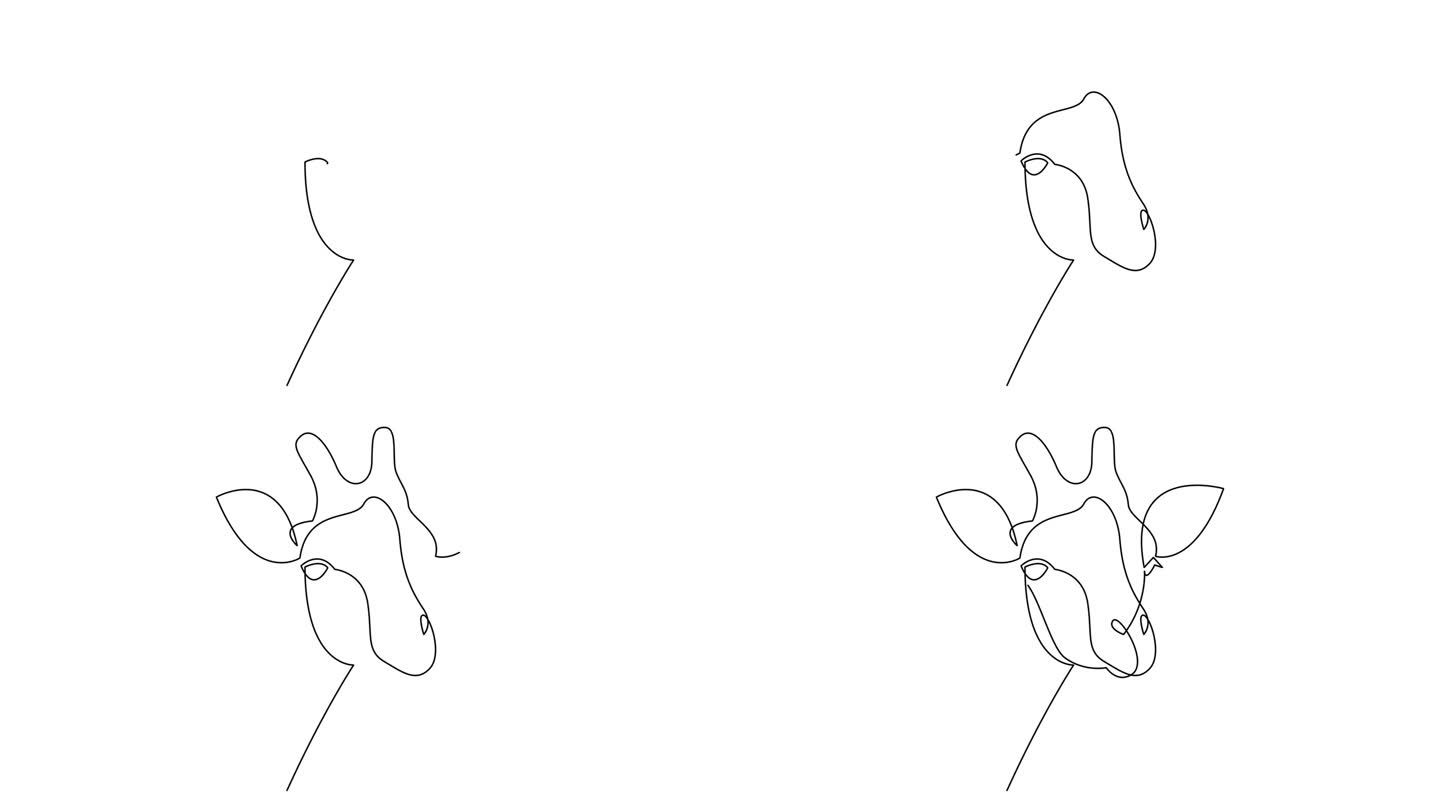 自绘制简单动画的一行长颈鹿设计。