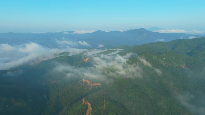 【4K视频】云雾缭绕森林云海风光深山穿云