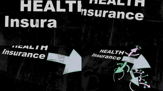 健康保险文本以不同的方式箭头