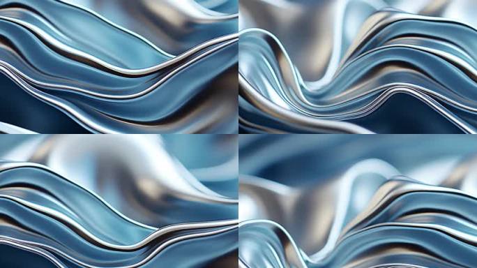 6k流动背景 蓝色抽象 光影艺术流体