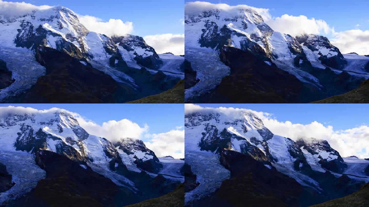 瑞士策马特冰山冰川蓝天白云