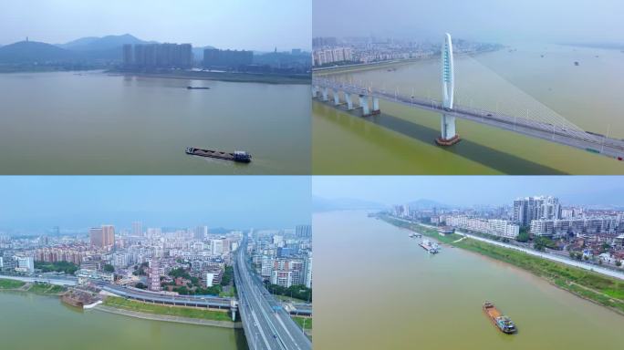 4K航拍短片.肇庆阅江大桥和崇禧塔