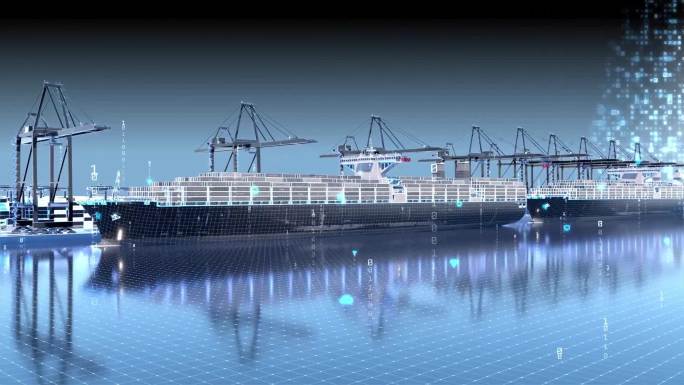 运输科技物流信息智慧港口货轮