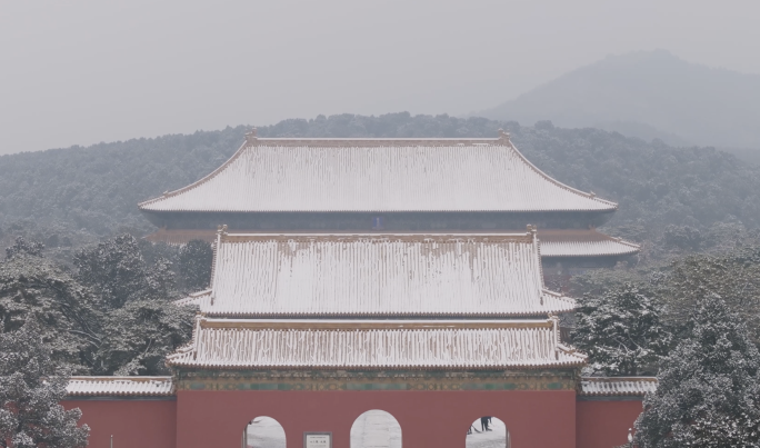 冬日北京明十三陵雪景