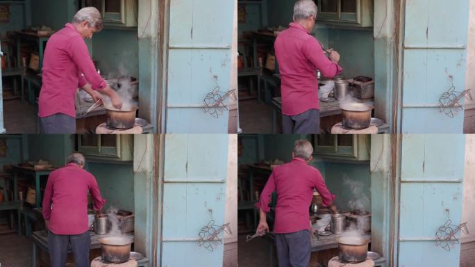印度斋浦尔街头卖马萨拉茶的小贩