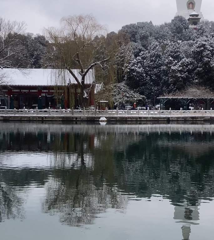 北京北海公园雪景视频