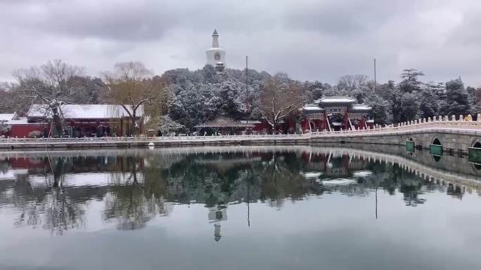 北京北海公园雪景视频