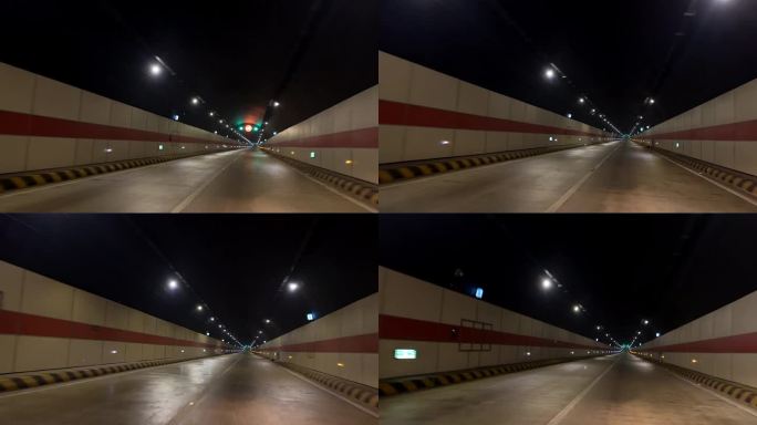 汽车行驶在Bangabandhu Sheikh Mujibur Rahman隧道的快速延时镜头
