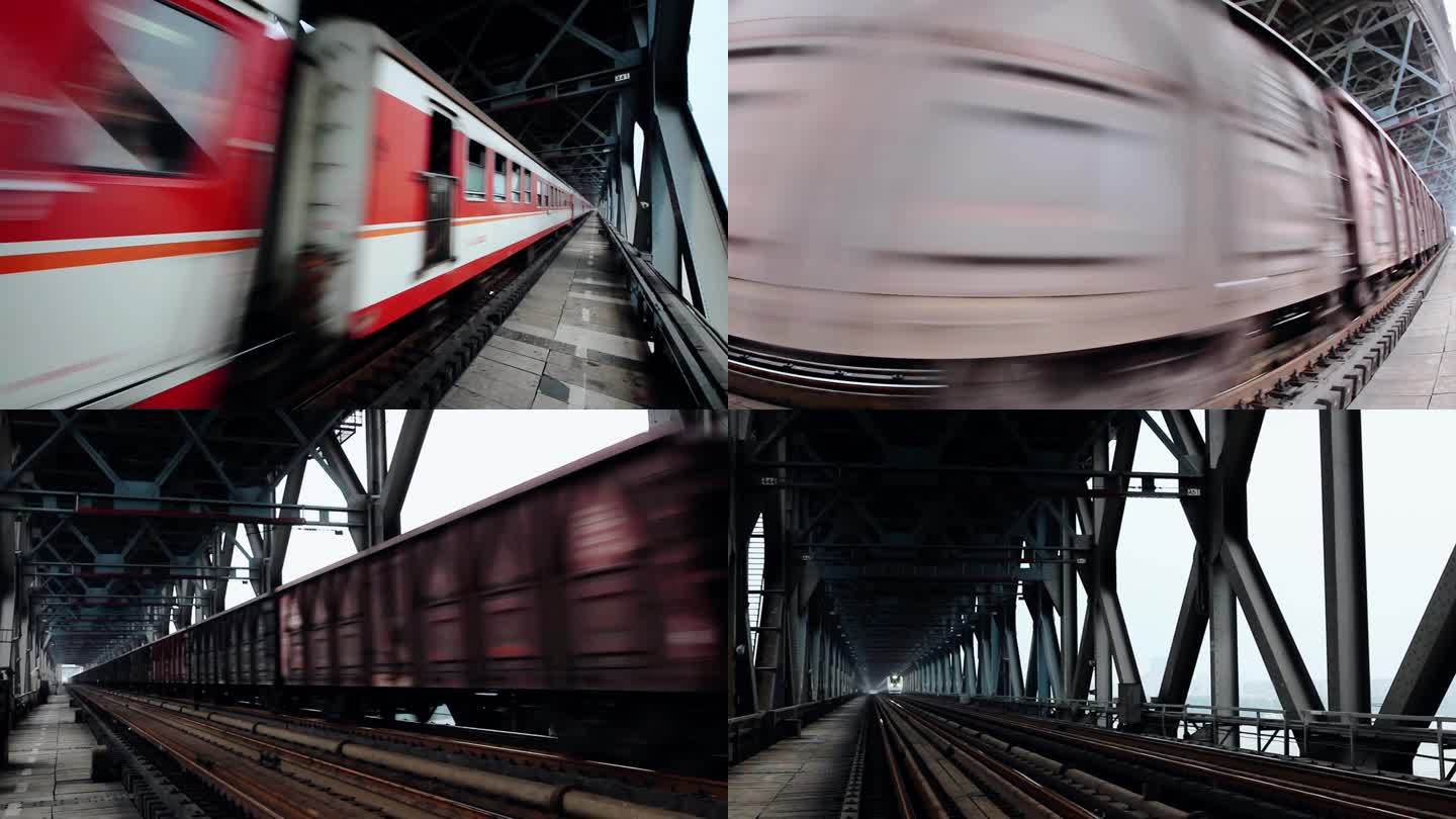 公路桥里的火车长江大桥公路底下是铁路