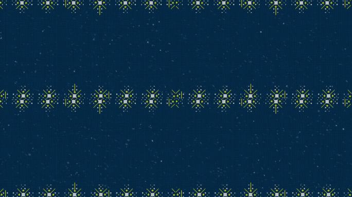 圣诞雪花框架与灯和粒子
