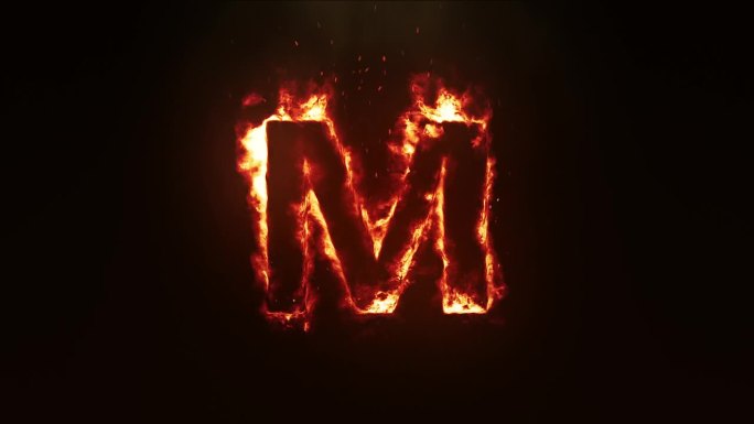火字母M燃烧字母M
