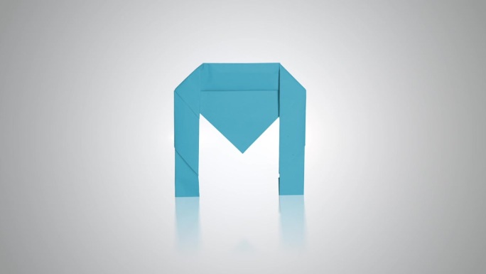 折纸字母“M”创意彩纸