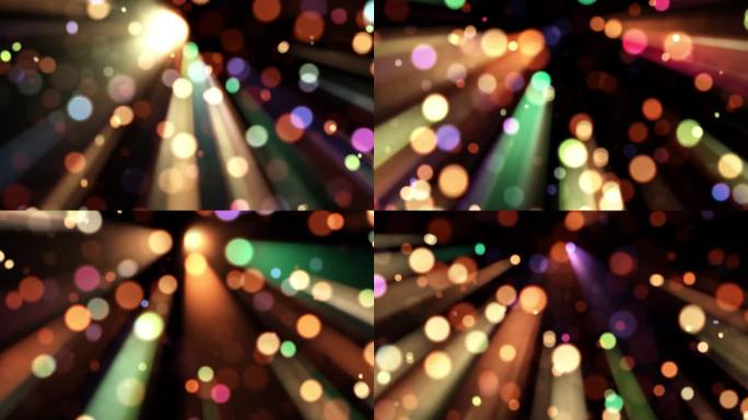 Party Lights Bokeh - Rainbow Particles in Rays - I