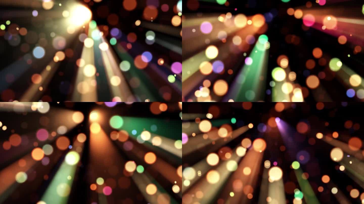 Party Lights Bokeh - Rainbow Particles in Rays - I