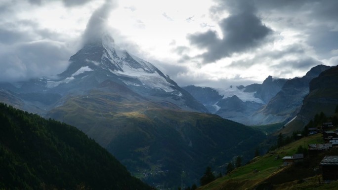 采尔马特，瑞士:马特洪峰和冰川