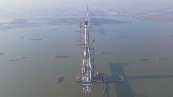 常泰大桥最新航拍2023年12月