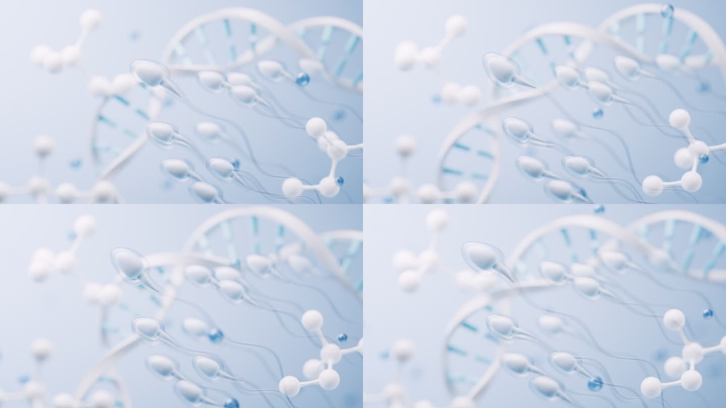 精子细胞与生物科技背景3D渲染