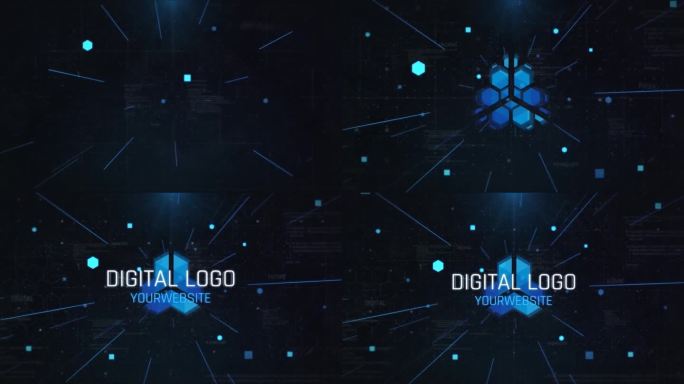 科技数字化风格logo开场