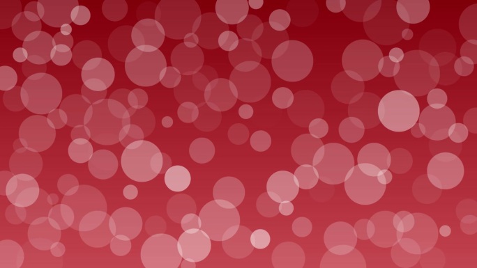 白色圆圈运动抽象背景粒子效果。红色的背景。