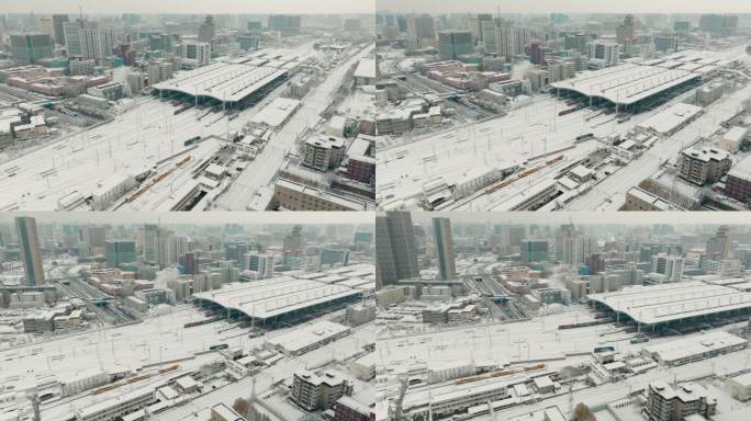 郑州火车站雪景