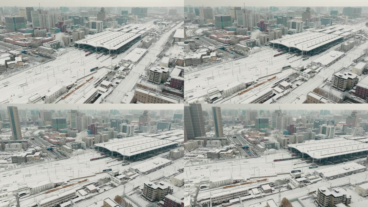 郑州火车站雪景
