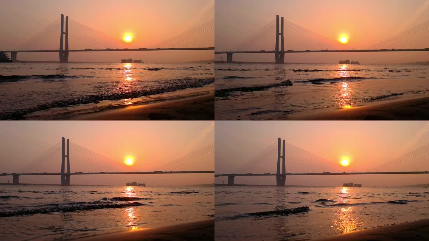 长江大桥夕阳